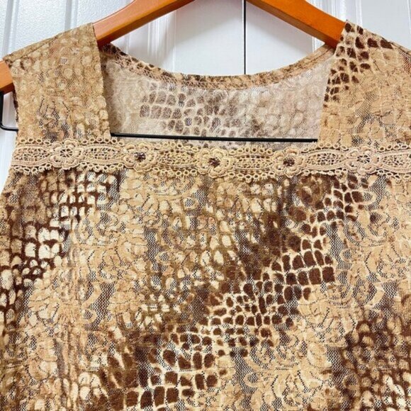Vintage Made in Italy Snake Print Lace Tank - Picture 3 of 6